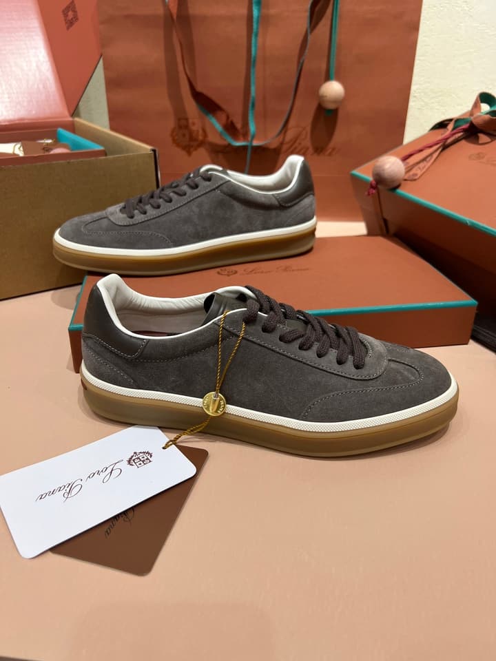 Loro Piana LP Tennis Walk Unisex Sneakers in Black Leather