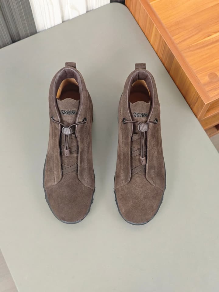 Zegna Triple Stitch™ Monte Luxury Casual Shoes in Black Leather High-top