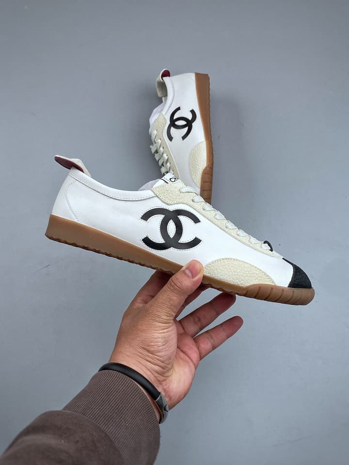 Chanel Panda German Training Sneakers – 2026 Spring/Summer Collection – 26P in Tan And White