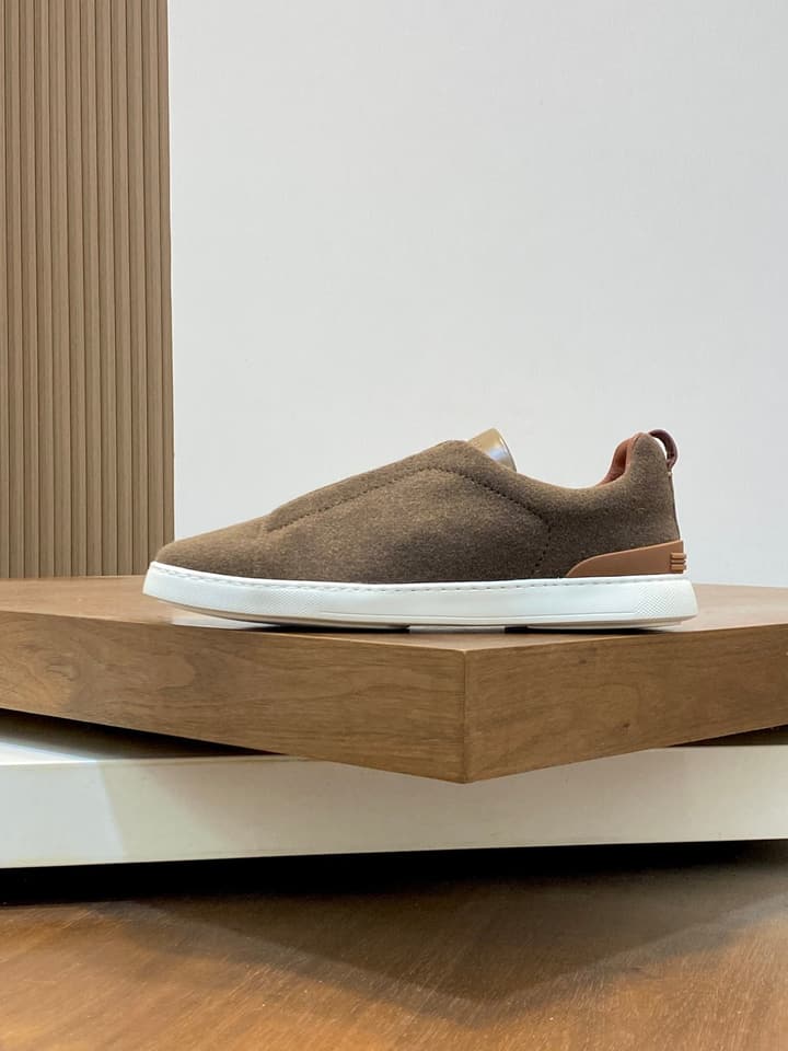 Ermenegildo Zegna Triple Stitch Sneakers in Black