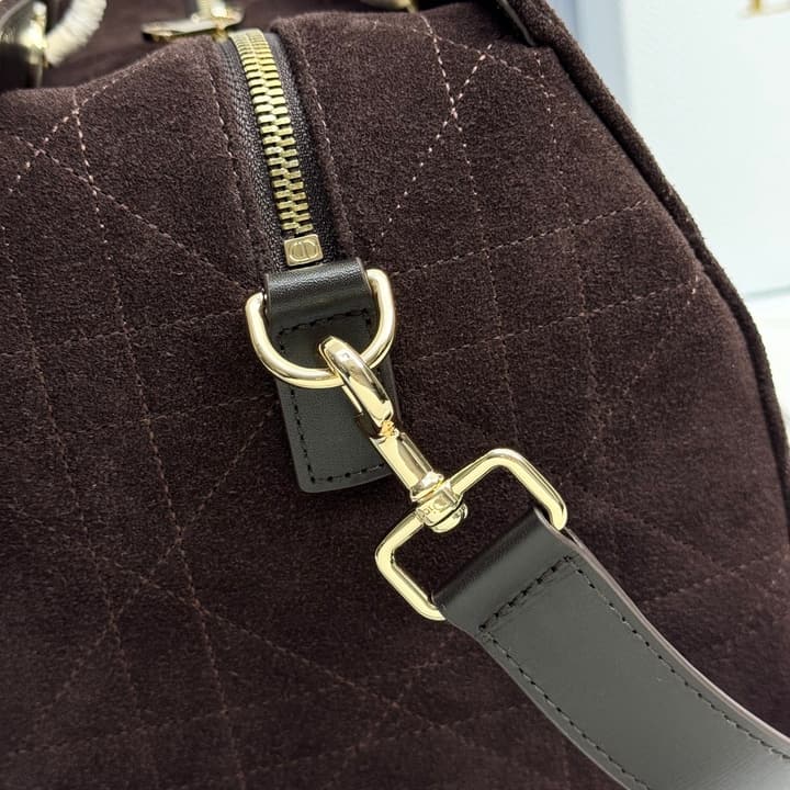 Dior Lady Dior Large Deerskin Tote Bag in Black Suede