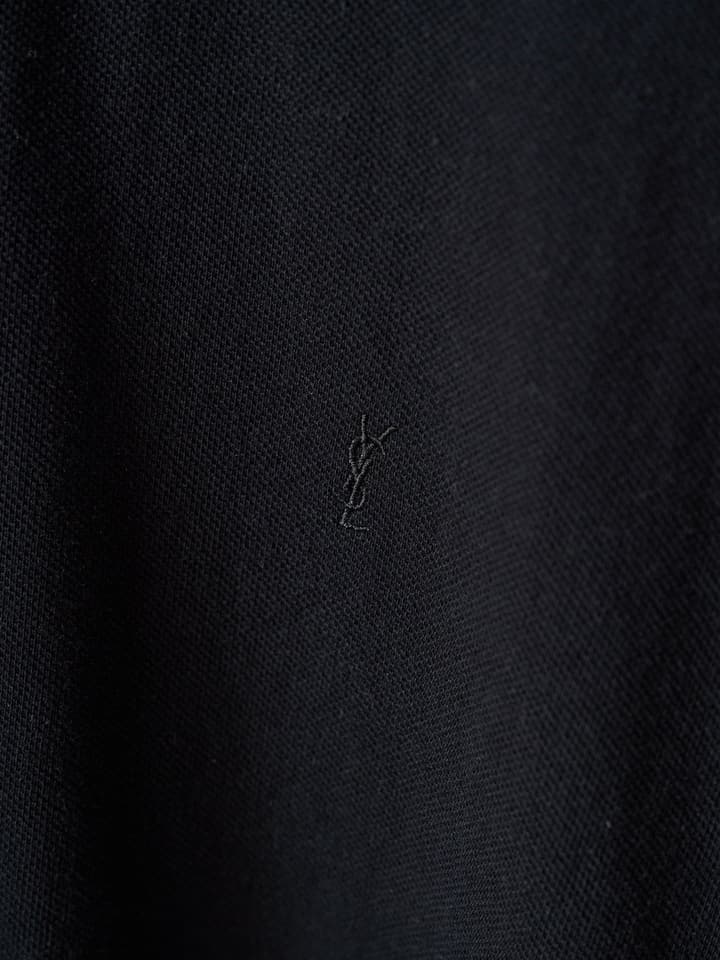 Saint Laurent YSL Embroidered Crewneck T-Shirt in Black