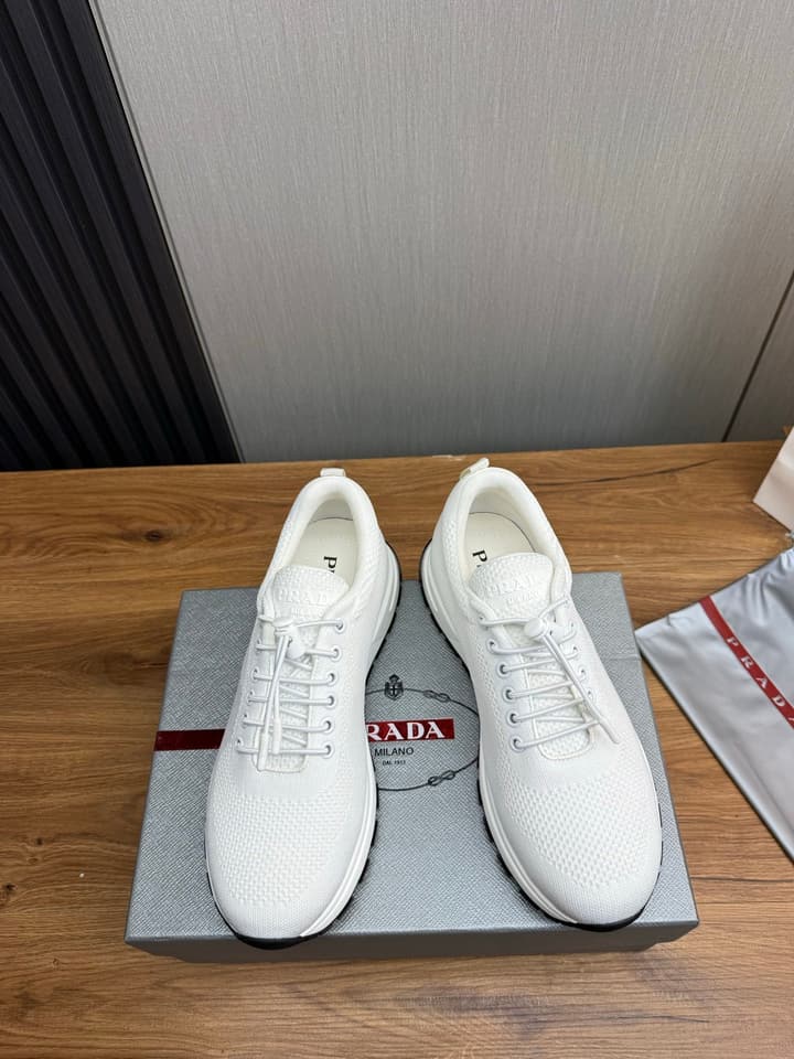 Prada Men's High-Quality Sneakers in Light Grey