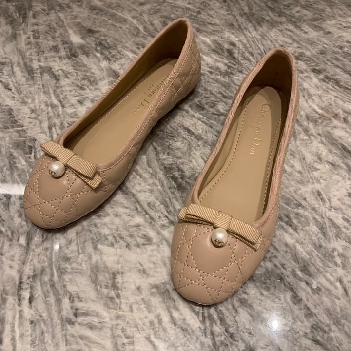 Dior Cannage Quilted Leather Ballerina Flats in Black Quilted Leather