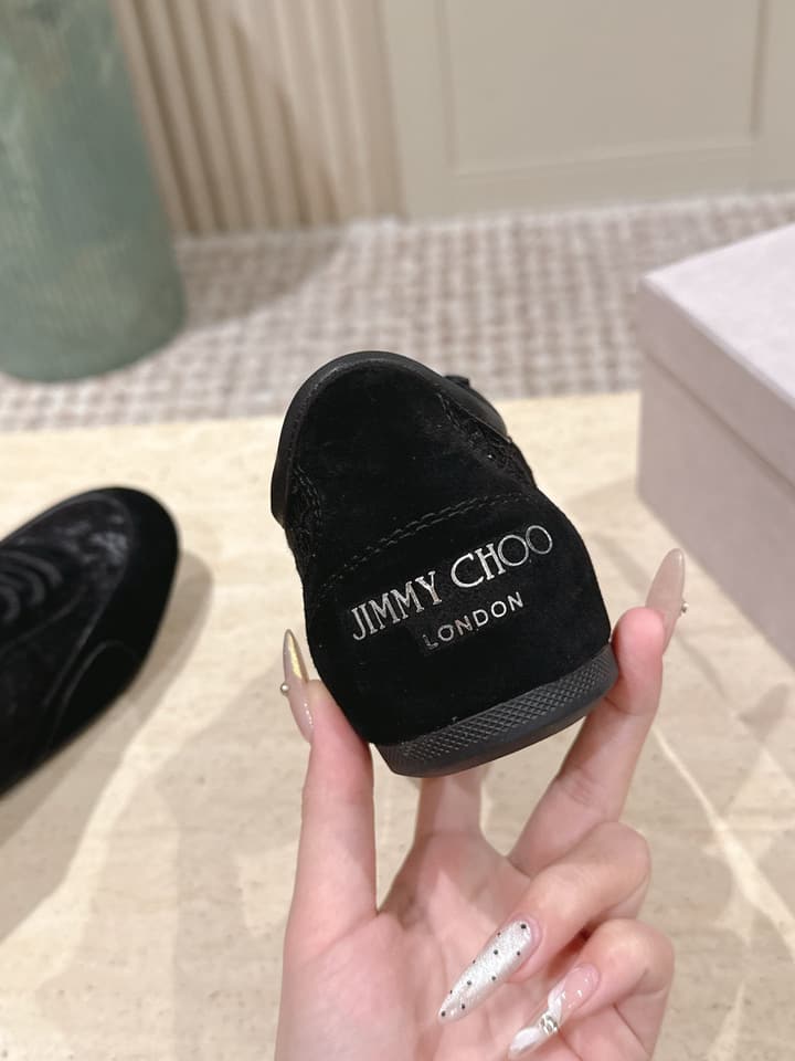 Jimmy Choo Diamond Lace Sneakers in Black Lace