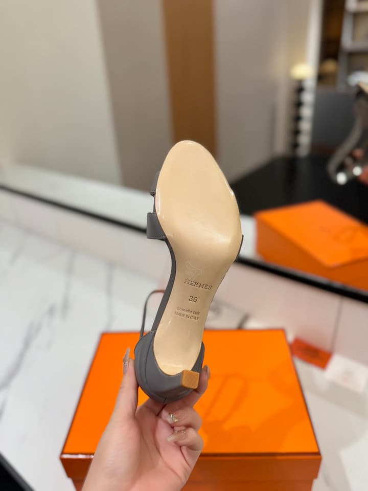 Hermès Classic Smooth Cowhide Heels – 6.5cm in All White