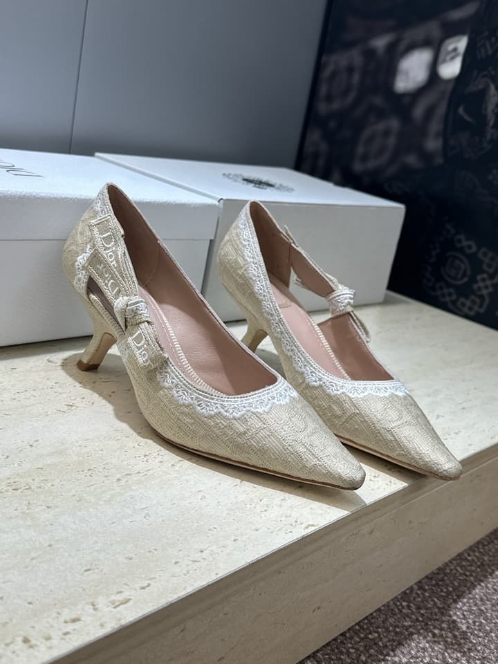 Dior J'Adior Dentelle Jelly Bow Pumps – 2026 Early Spring Collection in Black 6.5cm Heel