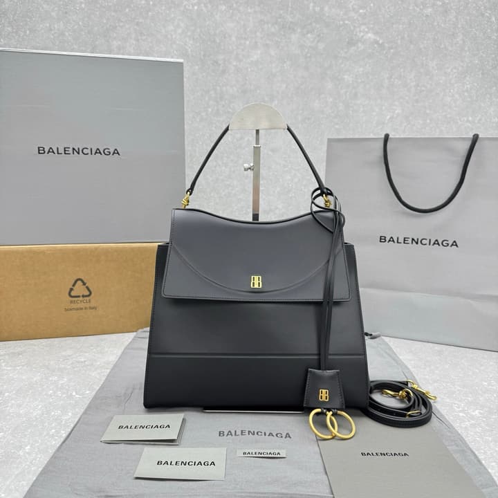 Balenciaga Nano Smooth Leather Handbag in Black