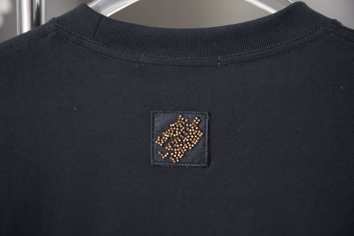 Louis Vuitton Sequin Embroidered Patchwork T-Shirt – 2026SS Early Spring Collection in Black