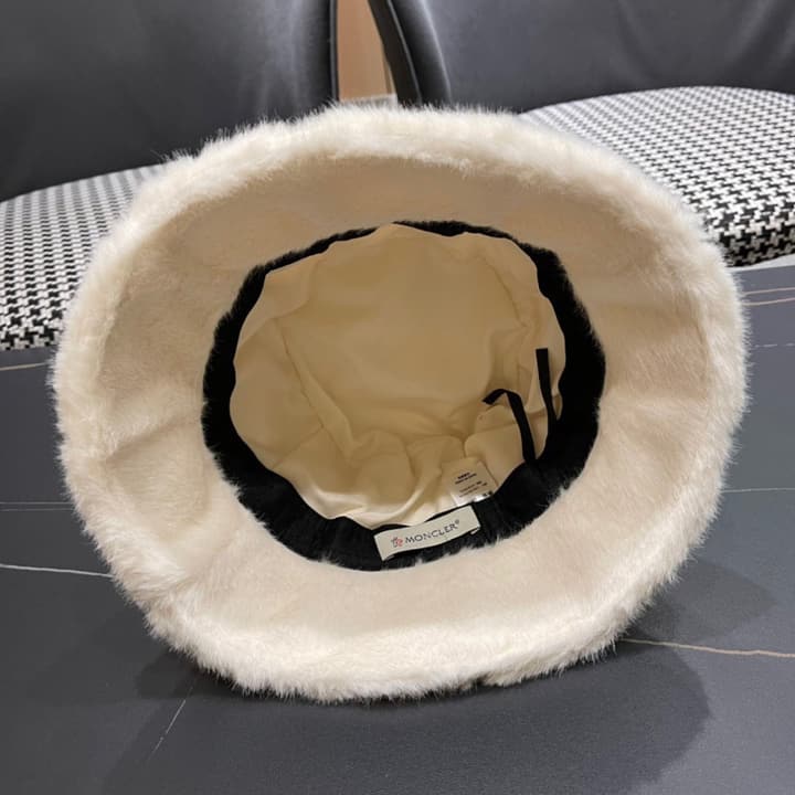 Moncler Fluffy Autumn/Winter Bucket Hat in Dark Gray Sherpa