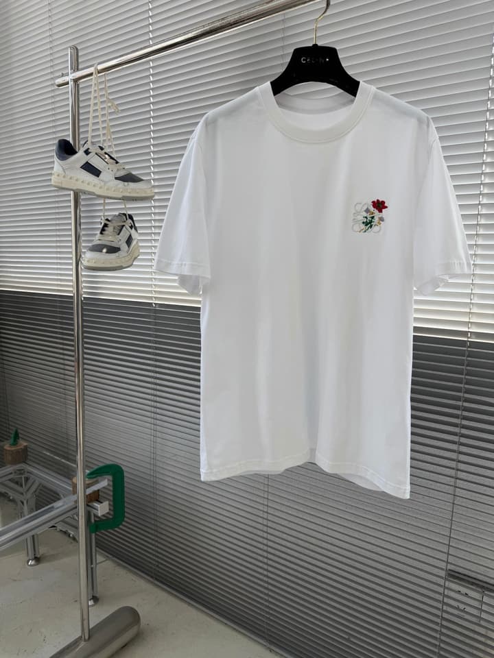 Loewe Embroidered Cotton T-Shirt in Classic Black