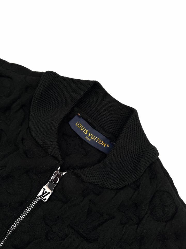 Louis Vuitton Padded Wool Monogram Flight Jacket in Black Monogram Padded Bomber