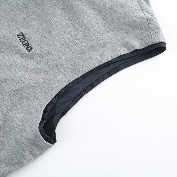 Zegna Microfiber Reversible Brezza Vest in Dark Blue