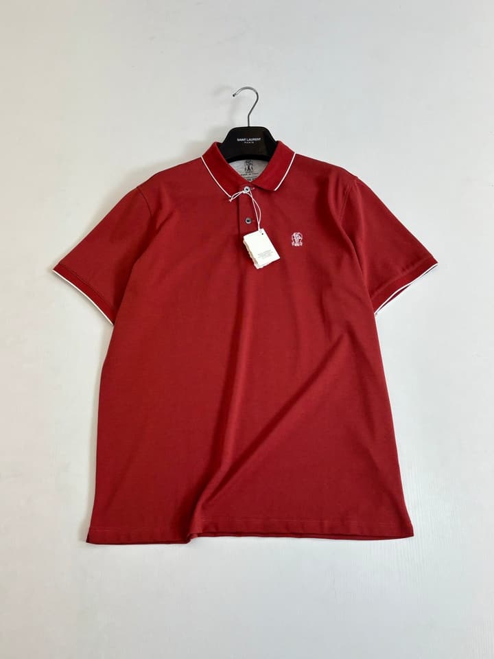Brunello Cucinelli BC Logo Embroidered Polo Shirt – 2025 in Charcoal Grey
