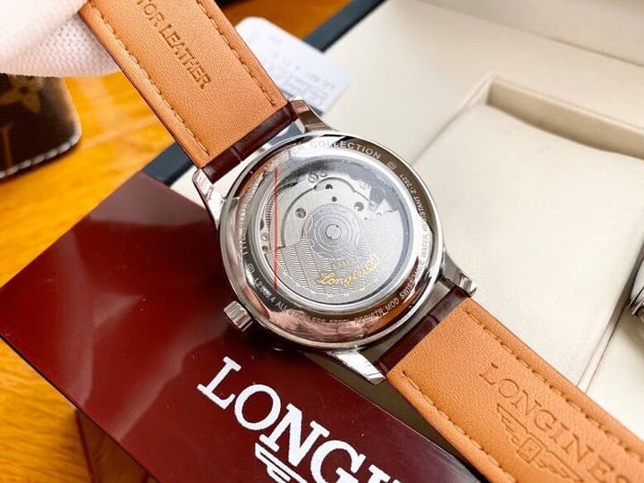 Longines Master Collection Automatic Watch in White Dial Dark Brown Leather Strap
