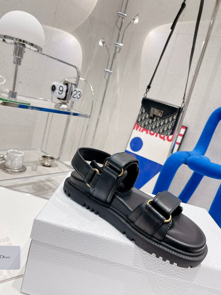 Dior 2022 New Color Velcro Sandals in Gold