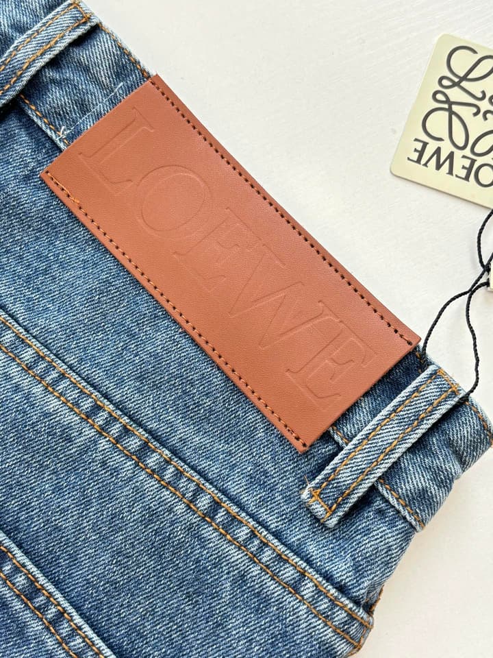 Loewe Anagram Laser-Cut Denim Jeans – 24FW in Blue Denim