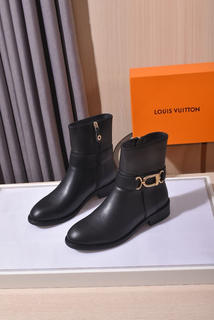 Avant-Garde Footwear Co. Classic Calfskin Boots in Black Monogram Buckle Boot