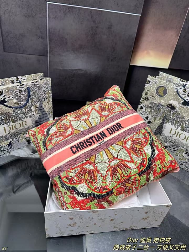 Dior Pillow Blanket Cushion in Black And White Oblique