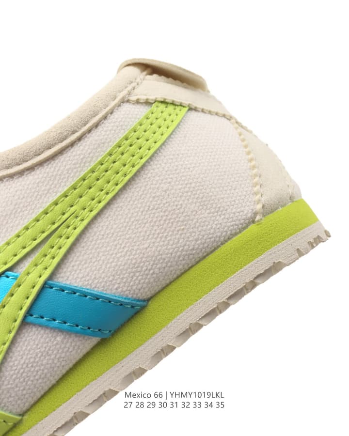 Onitsuka Tiger Mexico 66 Classic Sneakers – Kids Collection in Cream With Blue And Red Stripes