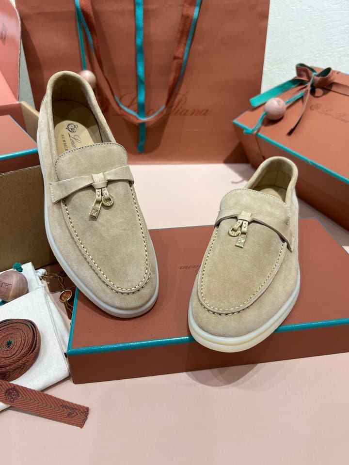 Loro Piana My Charms Classic Loafers in Nude