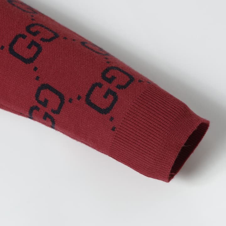 Gucci Logo Knit Crewneck Sweater in Green Gradient Logo Knit