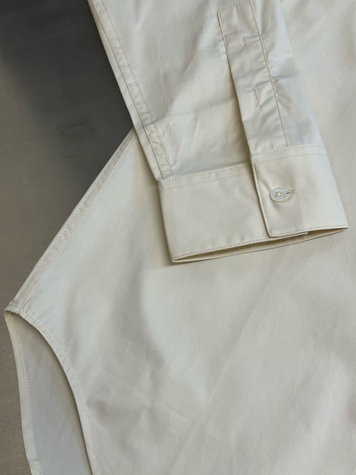 Loewe Anagram Two-Tone Embroidered Pocket Shirt in Cream