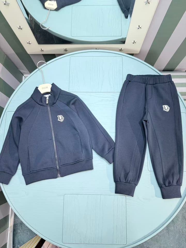 Dior Kids Stand-Collar Sweatshirt and Pants Set – Kids Collection – 25FW in Deep Navy Set