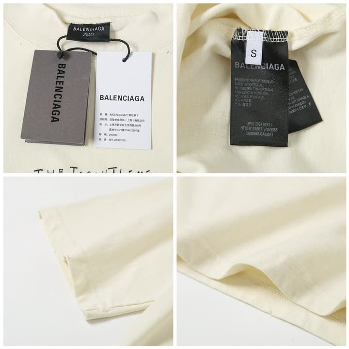 Balenciaga Musical Note Washed Distressed T-Shirt – 26SS in Washed Apricot