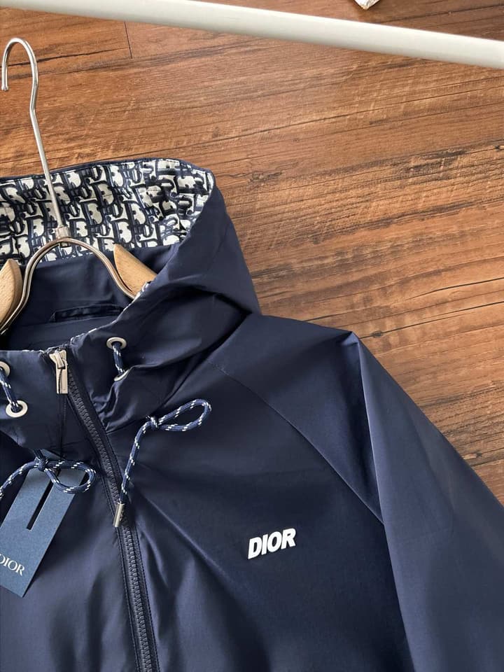 Dior High-End Woven Trench Coat – 2025FW in Black Windbreaker