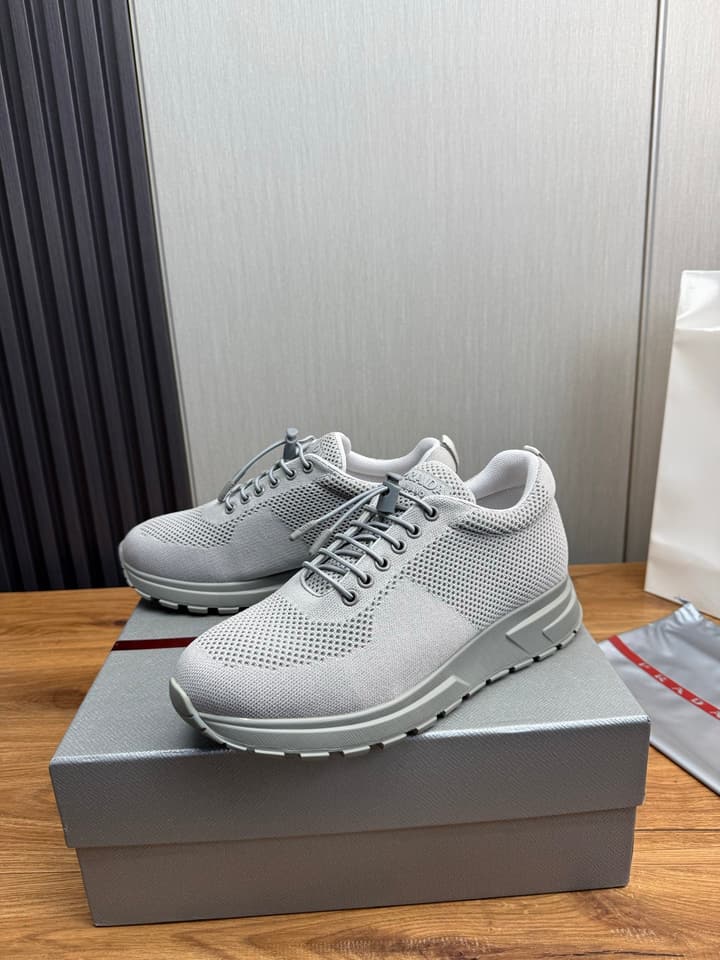Prada Men's High-Quality Sneakers in Light Grey