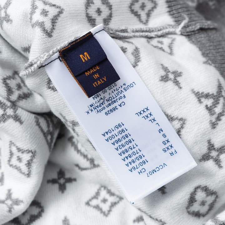 Louis Vuitton Crewneck Jacquard Logo Sweater in Grey Jacquard Sweater