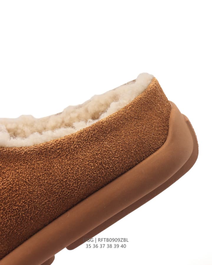 UGG Sheepskin-Lined Winter Slippers in Chestnut Brown Suede