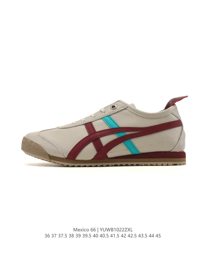 Onitsuka Tiger Mexico 66 Classic Retro Sneakers in Cream With Black Stripes