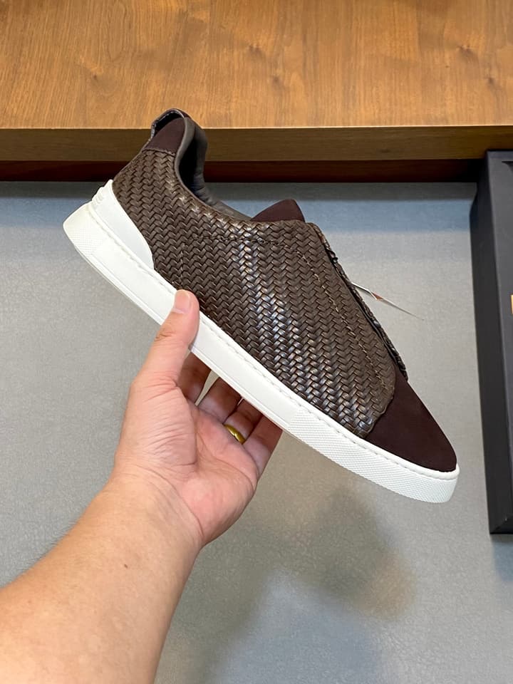 Ermenegildo Zegna Triple Stitch Sneakers in Black