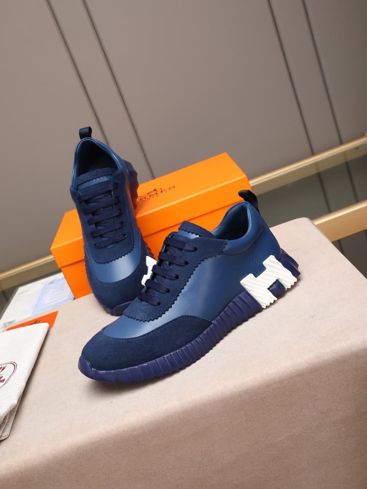Hermès Bouncing Men's Sport Sneakers in Navy Blue