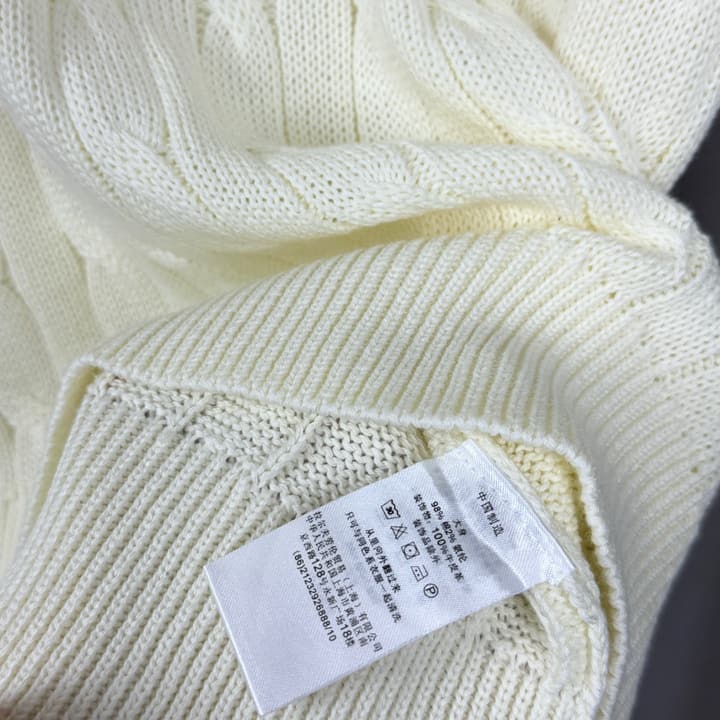 Ralph Lauren Classic Cable Knit Polo Sweater in Black