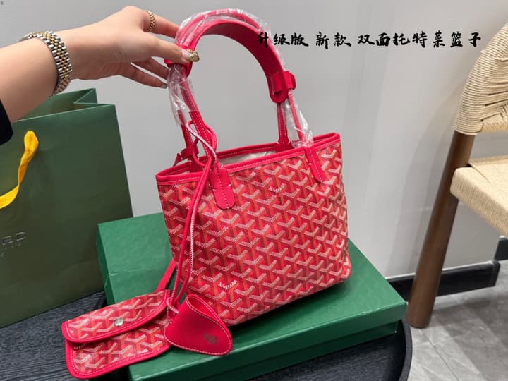 Goyard Mini Reversible Tote Bag in Bright Red