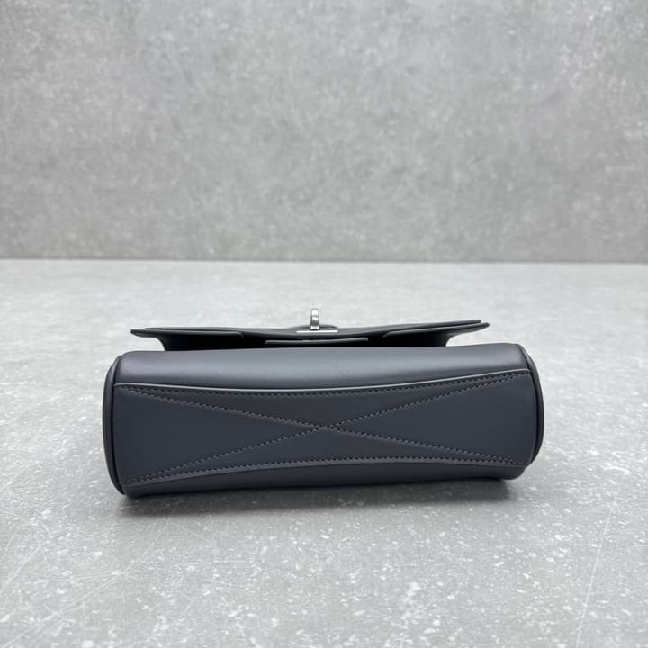 Balenciaga Bel Air Flap Small Leather Bag in Grey