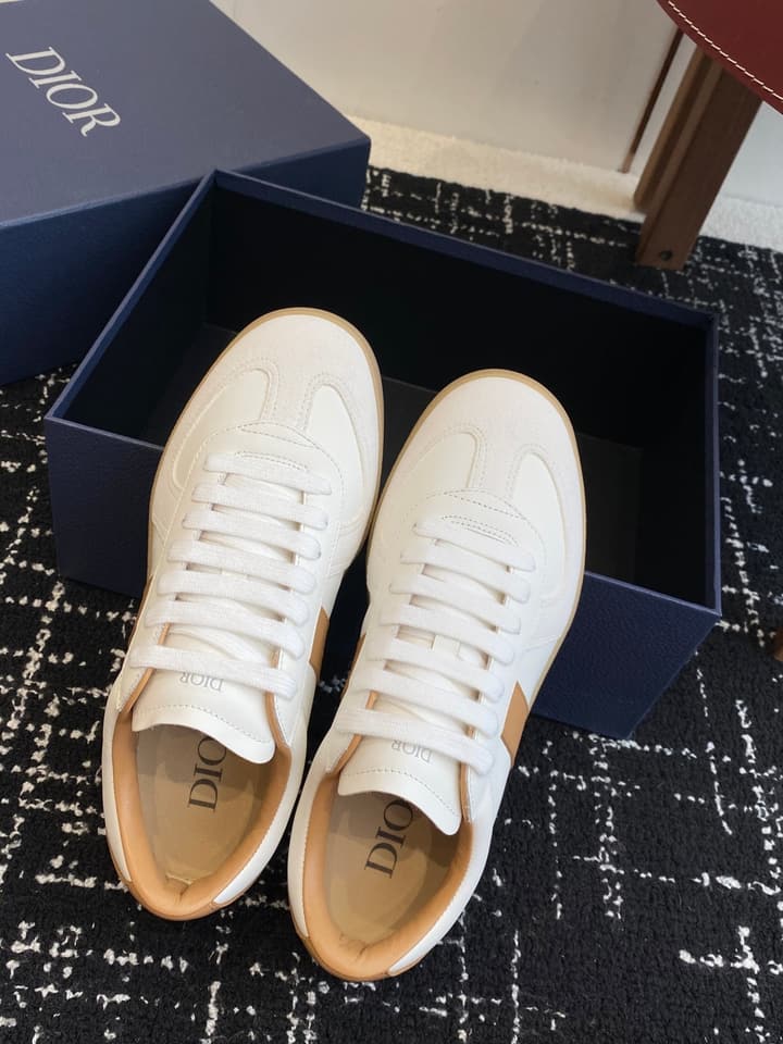 Dior 25 Pre-Fall Berlin 01 Casual German Training Sneakers – 2025 in White With Tan Accents
