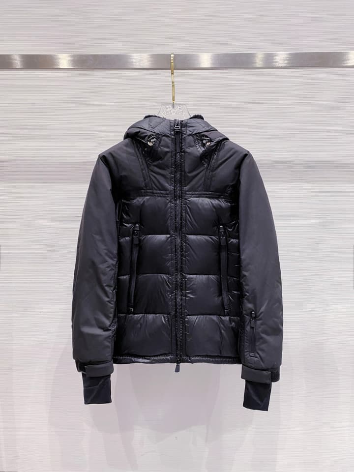 Moncler Grenoble Morgins Shearling-Lined Down Jacket in Black Tech Down Jacket