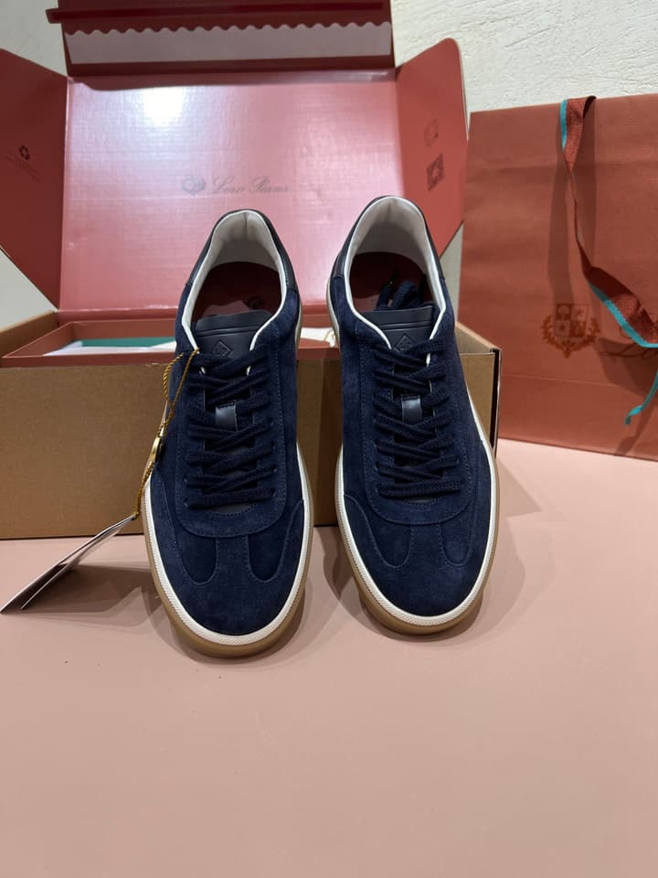 Loro Piana LP Tennis Walk Unisex Sneakers in Black Leather