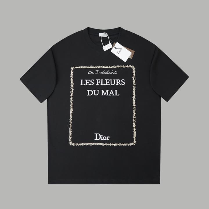 Dior CD Logo Embroidered T-Shirt – 26SS Early Spring Collection in Classic Black