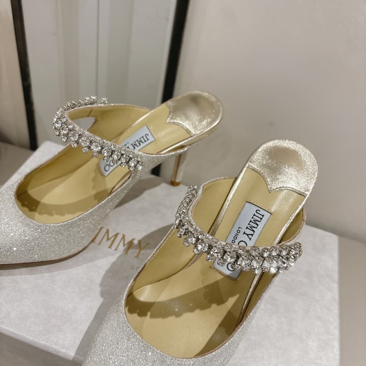 Jimmy Choo Ice Silver Glitter Pointed-Toe Pumps in Ice Silver Glitter