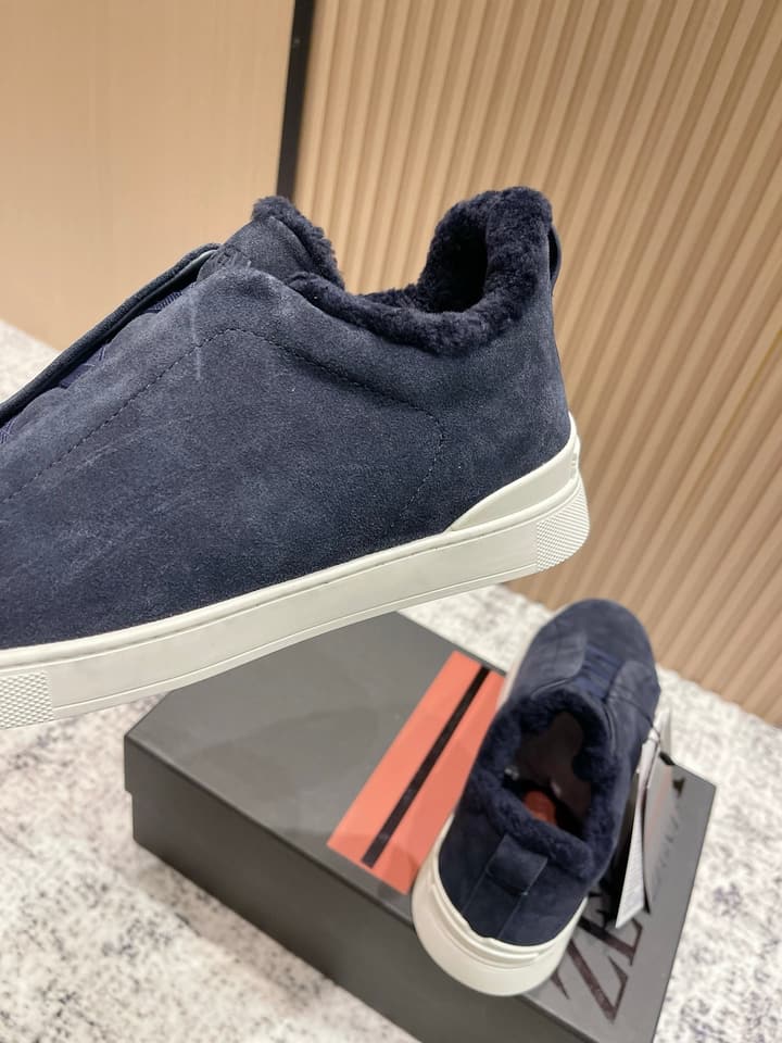 Zegna Triple Stitch Low-Top Casual Shoes – 2025SS in Black Leather