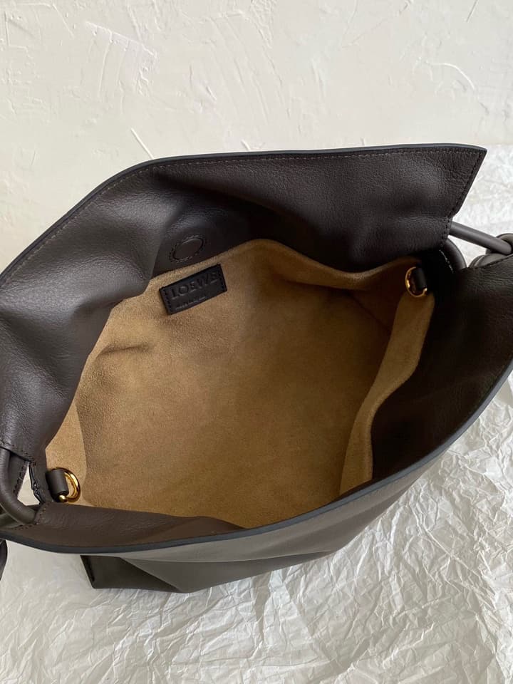 Loewe Flamenco Small Drawstring Bag in Cream
