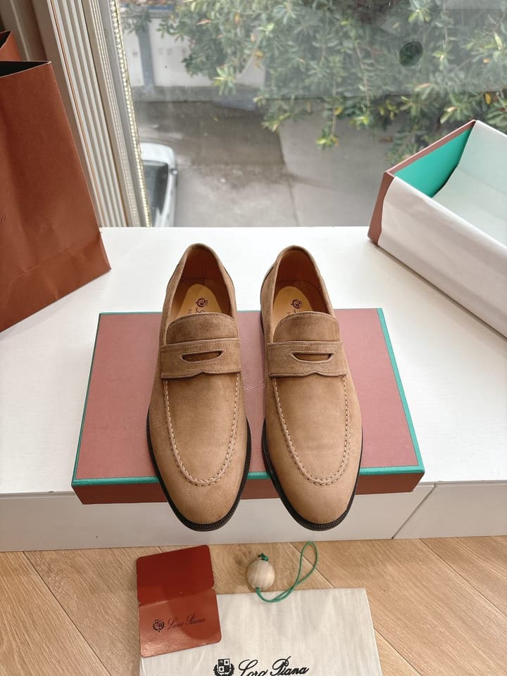 Loro Piana Loafers in Black Suede