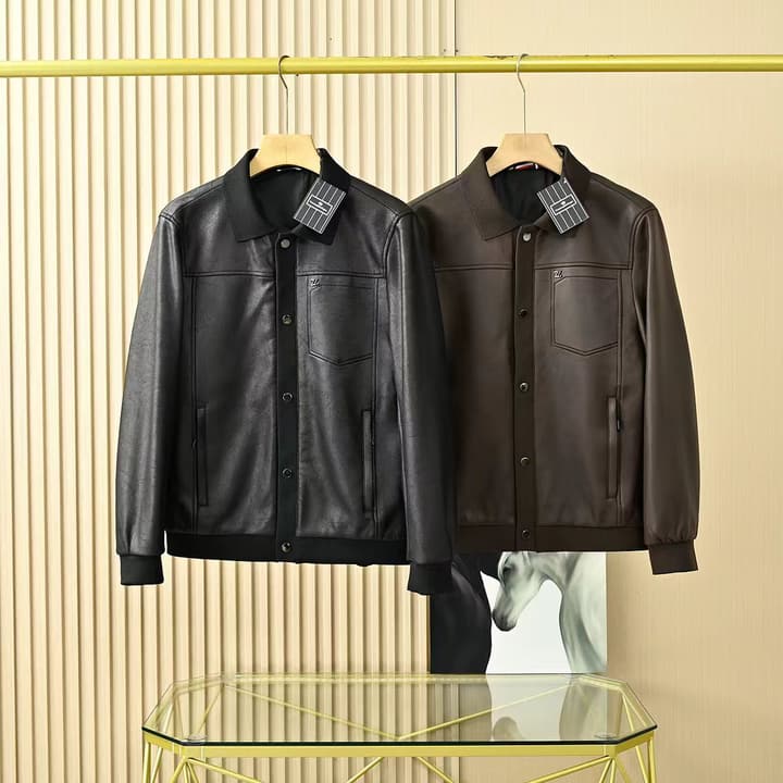 Zegna Lapel Leather Jacket – 2025FW in Classic Black