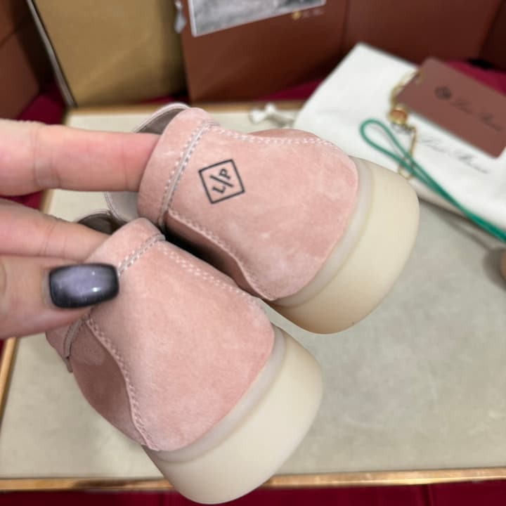 Loro Piana Summer Charms Walk Loafers – Kids Collection in Dusty Lavender Pink