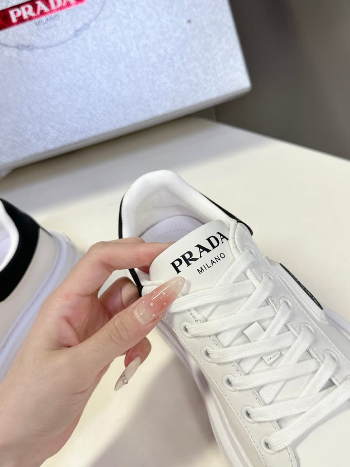 Prada Retro Platform Sneakers in White Sneaker 1
